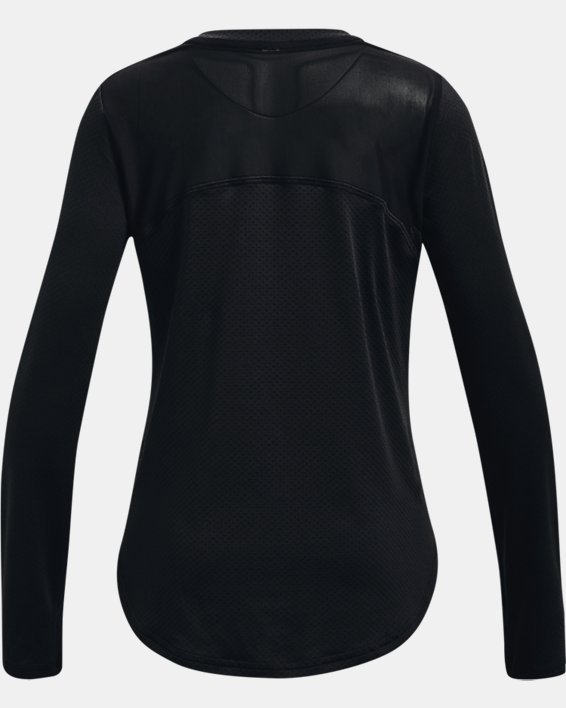 Girls' HeatGear® Armour Long Sleeve, Black, pdpMainDesktop image number 1